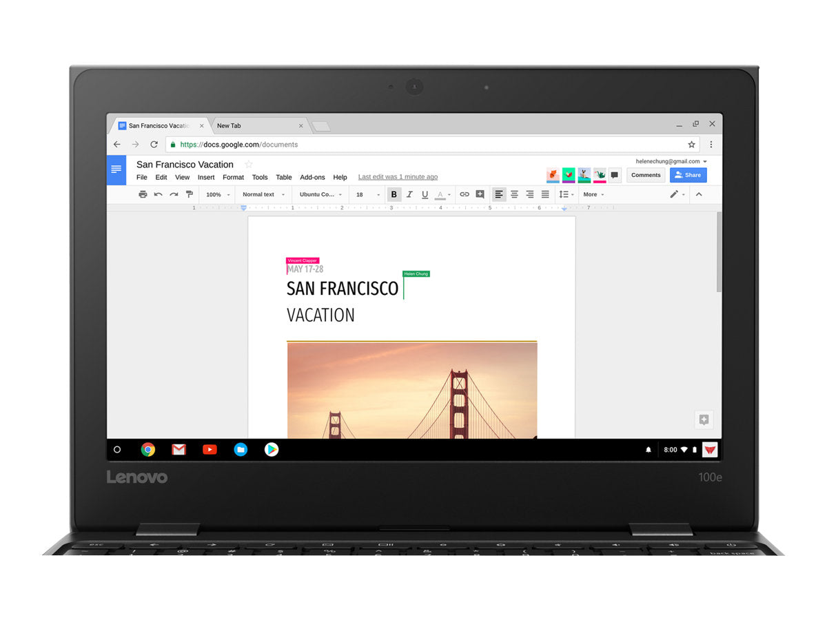 Lenovo Chromebook 100e 11.6" Laptop - Celeron N3350 - 4GB - 16GB eMMC